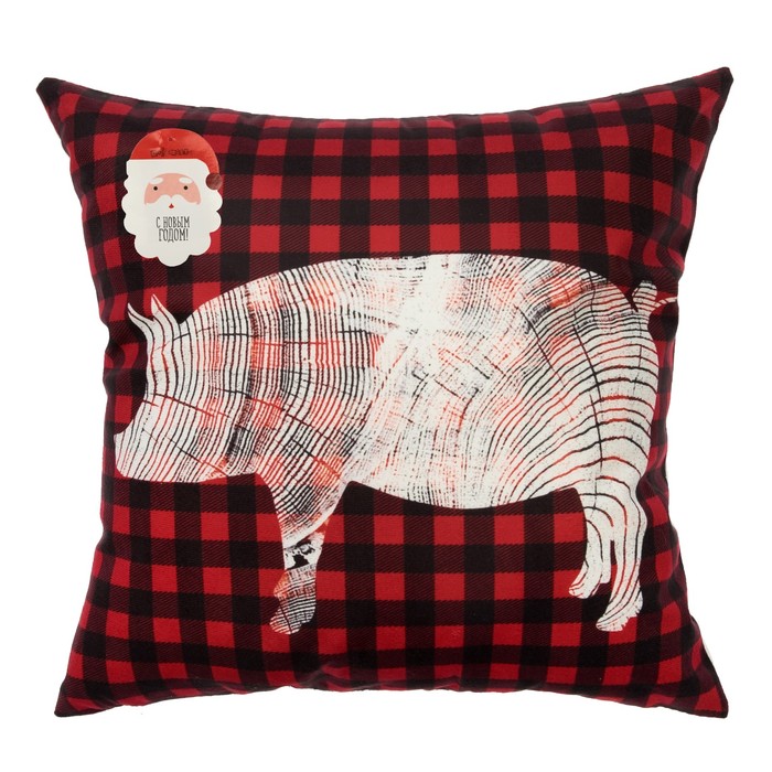 Наволочка декоративная Collorista "Символ года" 40х40 см, велюр, 100% п/э
