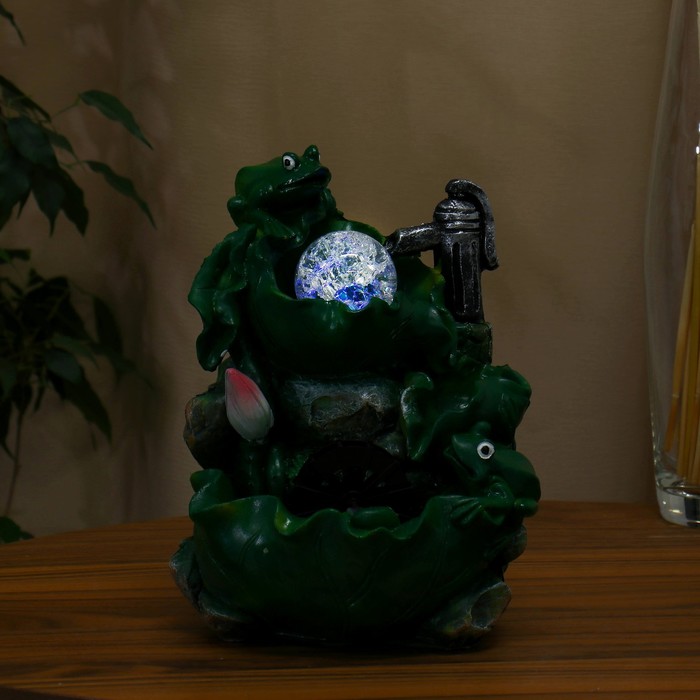 Фонтан "Лягушки-квакушки" 13х15х22 см (с подсветкой)