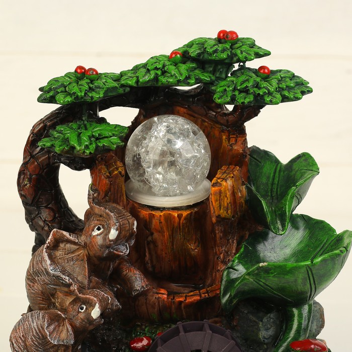 Фонтан "Два слона под деревом" 14х18х25 см (с подсветкой)