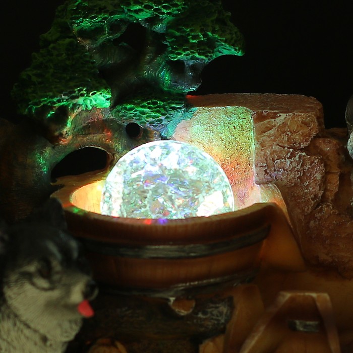 Фонтан "Собачки" 14х17,5х25 см (с подсветкой)