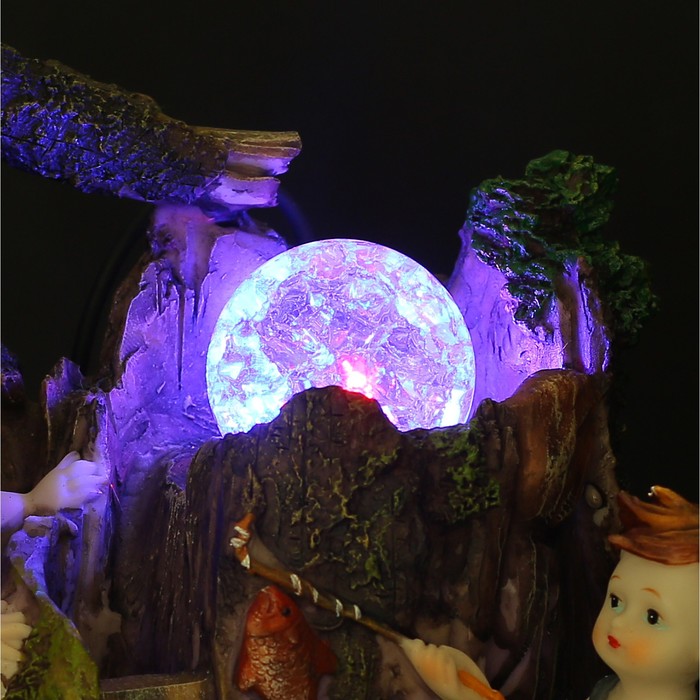 Фонтан "Дети на рыбалке" 11х15х25 см (с подсветкой)