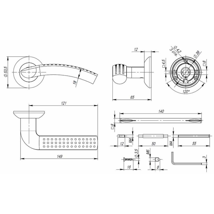 Ручка раздельная Punto LOGICA TL ABG-6, цвет зеленая бронза