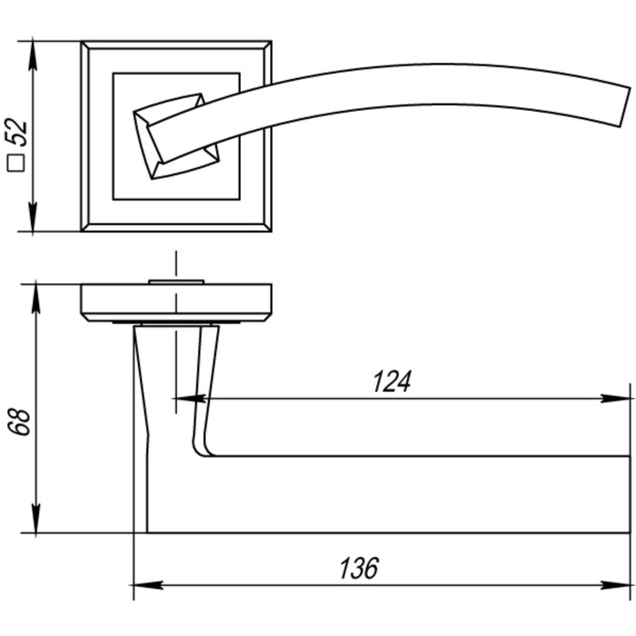 Ручка раздельная Punto NAVY QL SN/CP-3, цвет матовый хром/хром