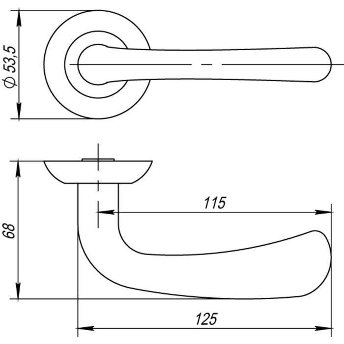 Ручка раздельная Punto SIMFONIA TL SG/GP-4, матовое золото/золото