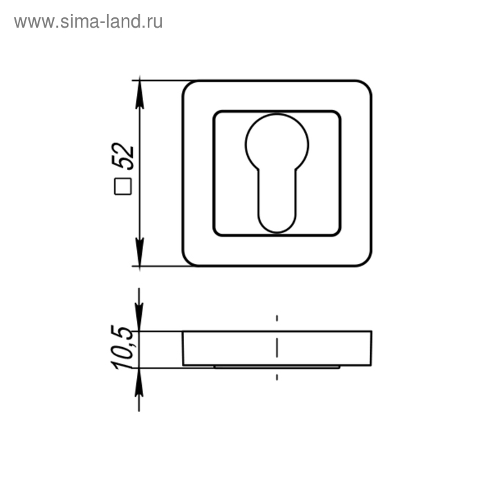 фото Накладка под цилиндр punto et qr sn/cp-3, цвет матовый хром/хром