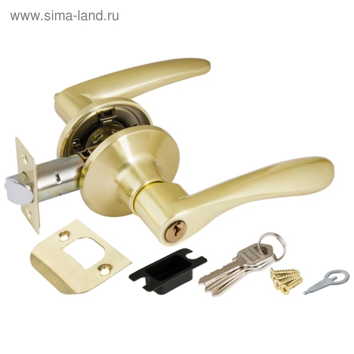 Ручка защелка Punto 6020 SB-E, ключ/фиксатор, цвет матовое золото