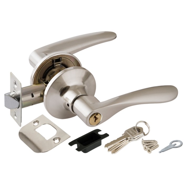 Ручка защелка Punto 6020 SN-E, ключ/фиксатор, цвет матовый хром