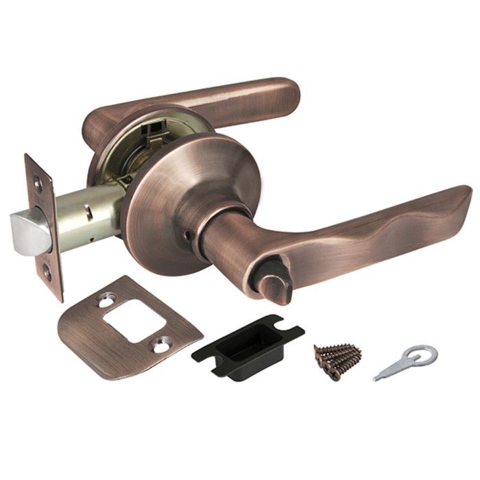 Ручка защелка Punto 6024 AC-B, с фиксатором, цвет медь