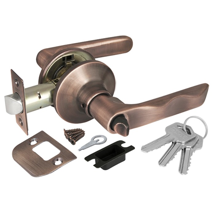 Ручка защелка Punto 6024 AC-E, ключ/фиксатор, цвет, цвет медь