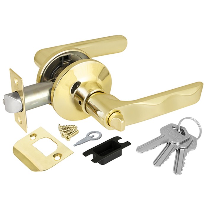 Ручка защелка Punto 6024 PB-E, ключ/фиксатор, цвет золото