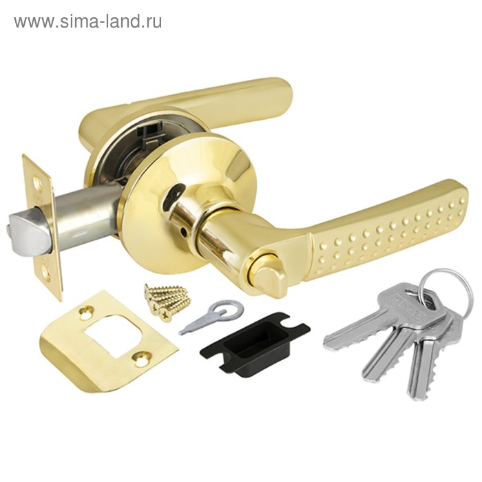 Ручка защелка Punto 6026 PB-E, ключ/фиксатор, цвет золото