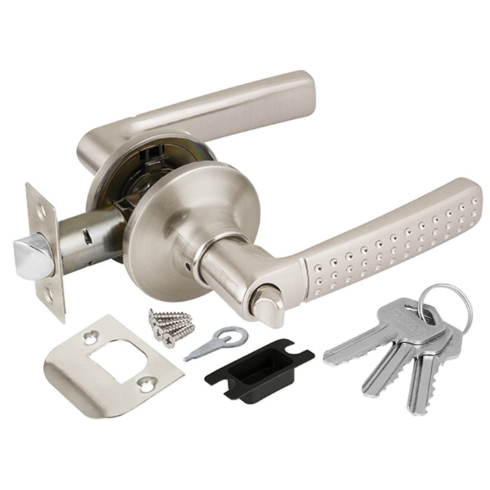 Ручка защелка Punto 6026 SN-E, ключ/фиксатор, цвет матовый хром