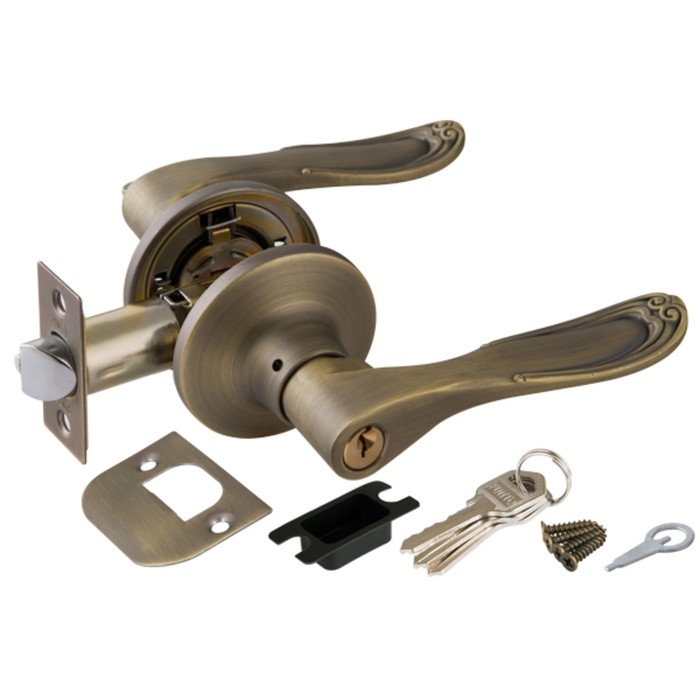 Ручка защелка Punto 6030 MAB-E, ключ/фиксатор, цвет матовая бронза