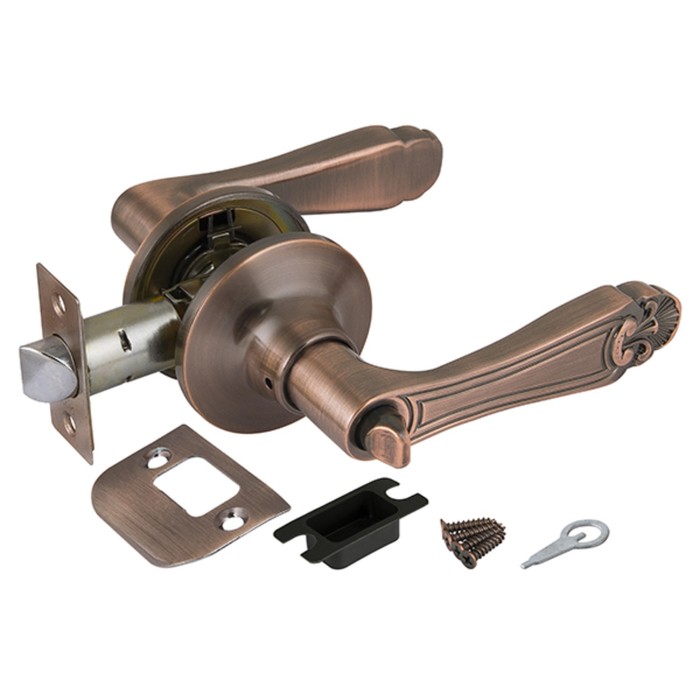 Ручка защелка Punto 6037 AC-B, с фиксатором, цвет медь