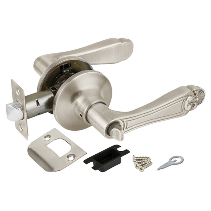 Ручка защелка Punto 6037 SN-B, с фиксатором, цвет матовый хром