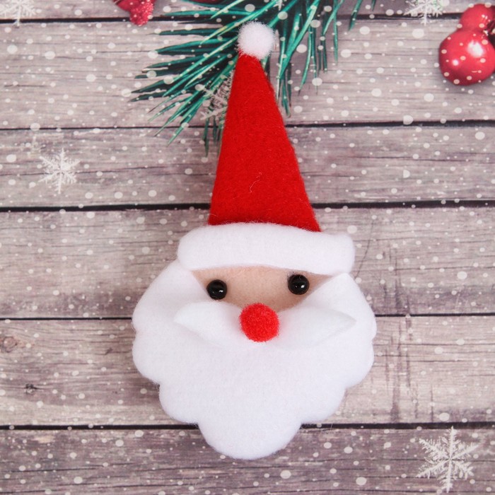 Декор для творчества "Дед мороз - красный нос" размер 1 шт 10,5*6 см