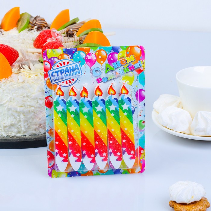 Набор свечей в торт "Праздничные" 6шт №3