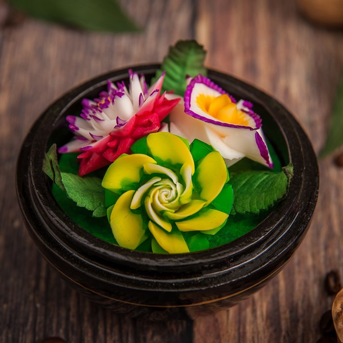 Аромамыло в шкатулке "Летний букет" 10,5х10,5х8,5 см