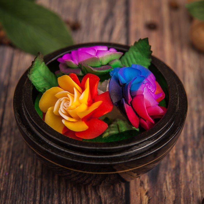 Аромамыло в шкатулке "Букет из рая" 10,5х10,5х8,5 см