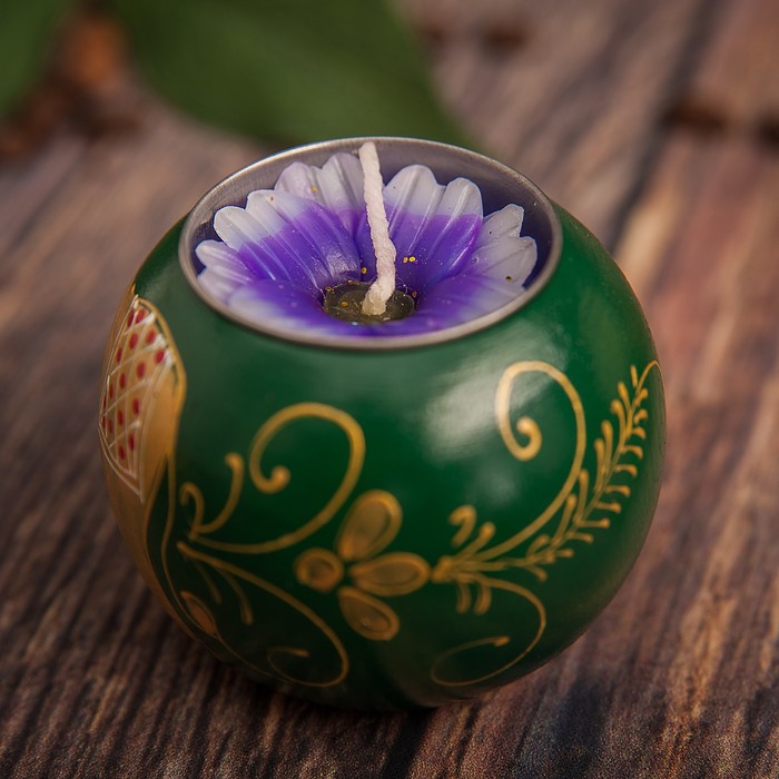 Подсвечник из мангового дерева "Слоник" 6х6х5 см