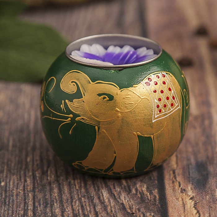 Подсвечник из мангового дерева "Слоник" 6х6х5 см