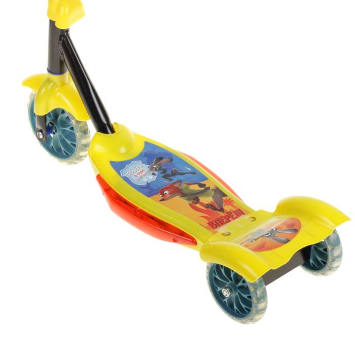 Самокат "Зверополис" 2017 музыка, свет, три колеса PVC d=130/110 мм в пакете