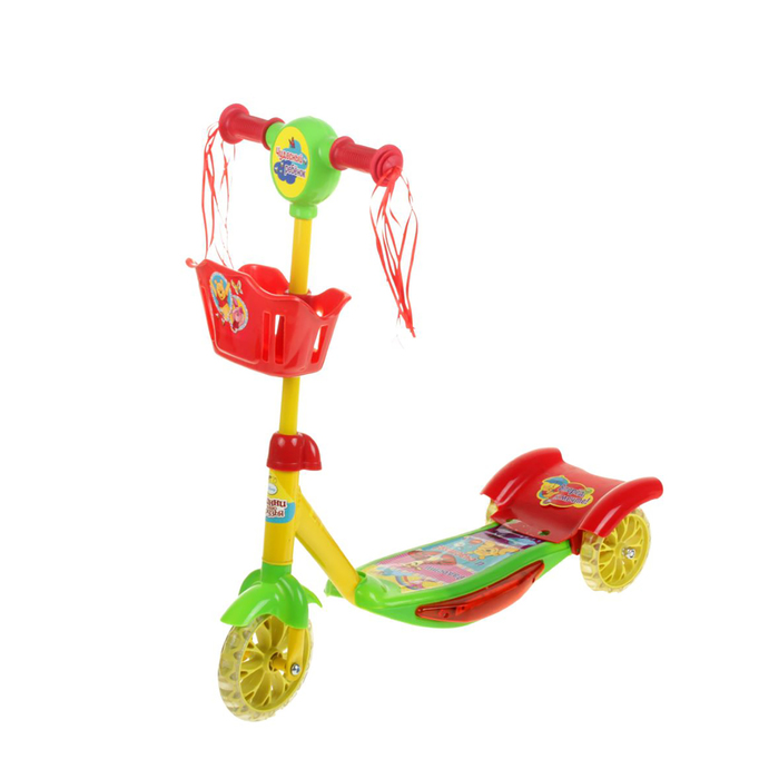 Самокат "Медвежонок Винни и его друзья" 2017 музыка свет три колеса PVC d=130/110 мм в пакете