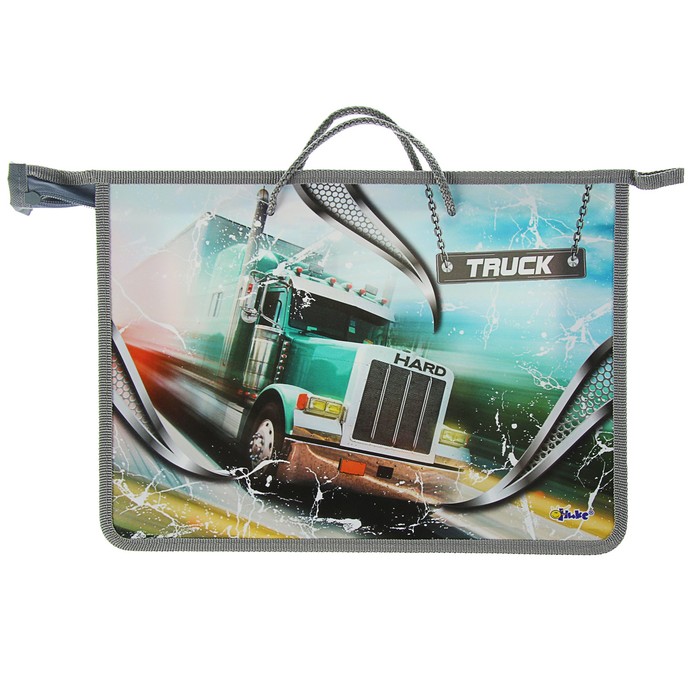 Папка с ручками пластик А4 15мм 340*245 мал, ПТ-15-4 Hard truck (ручки-шнурок) 56786