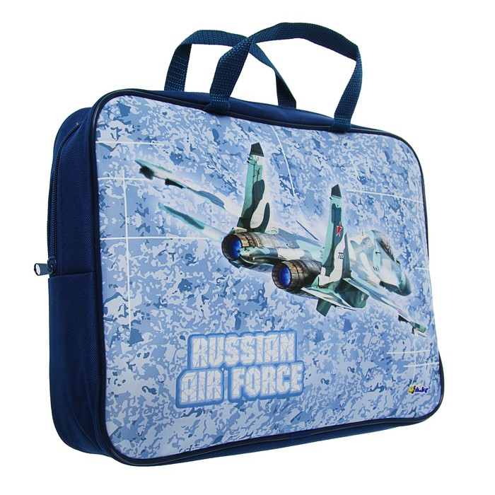 Папка с ручками текстиль А4 80мм 350*265 ПМД 4-20 мал "Воздушные силы" (ручка-тесьма)