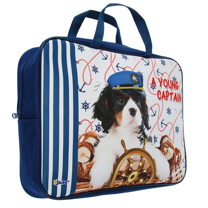 Папка с ручками текстиль А4 80мм 350*265 ПМД 4-20 мал "Щенок капитан" (ручка-тесьм) 53797