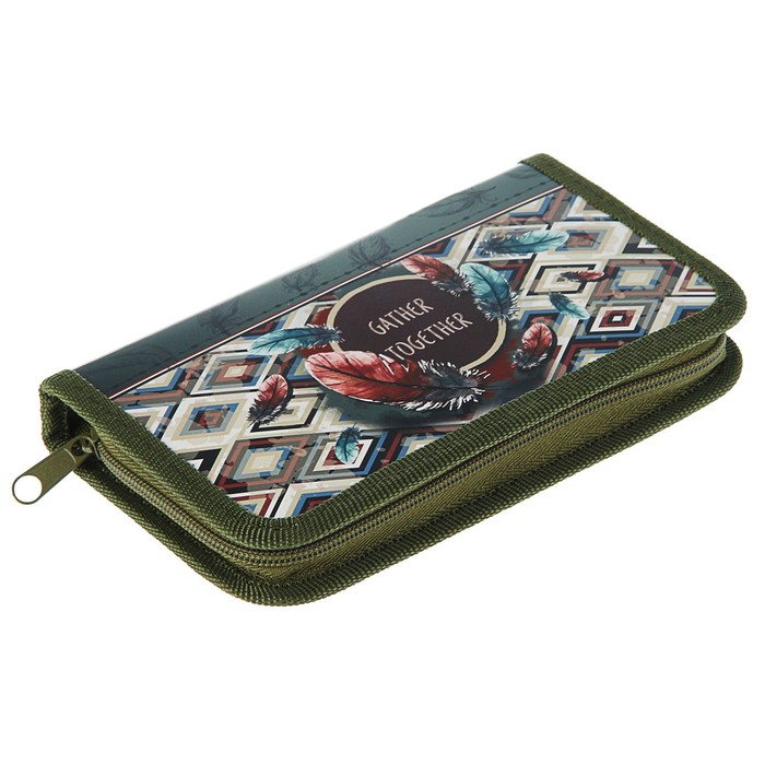 Пенал 1 секция 90*190 лам.карт ПКК 03- 5 "Перья хаки" 56627