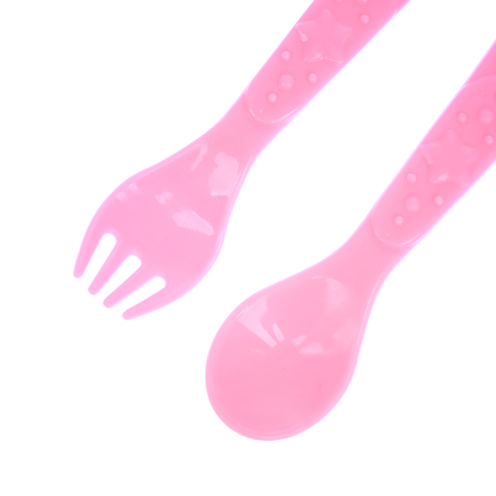 Набор детской посуды «Доченька», 3 предмета: тарелка на присоске 250 мл, ложка, вилка, от 5 мес.