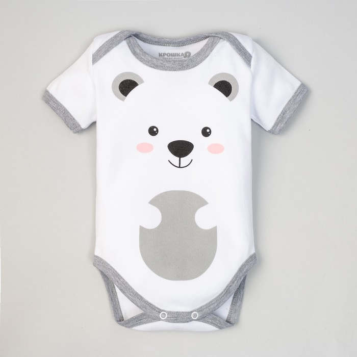 Боди детское "Медвежонок ", рост 62-68 см, 3-6 мес (22 р-р), 100% хл, интерлок
