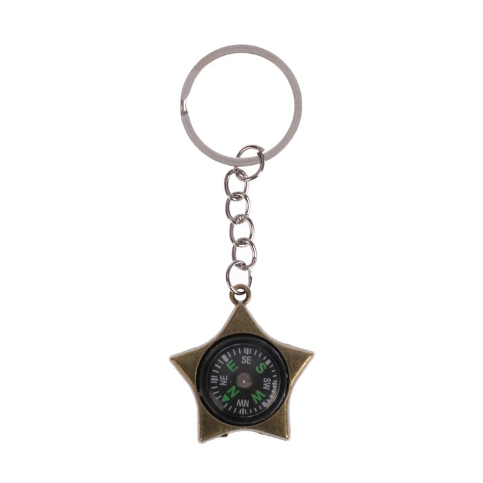 Брелок металл "Звёздочка с компасом" 3,6х3,2х0,8 см