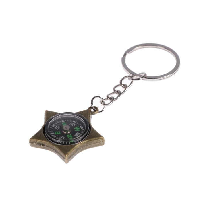 Брелок металл "Звёздочка с компасом" 3,6х3,2х0,8 см