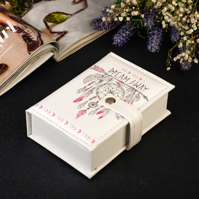 Шкатулка кожзам для украшений "Ловец снов" 4,5х15,5х10,5 см