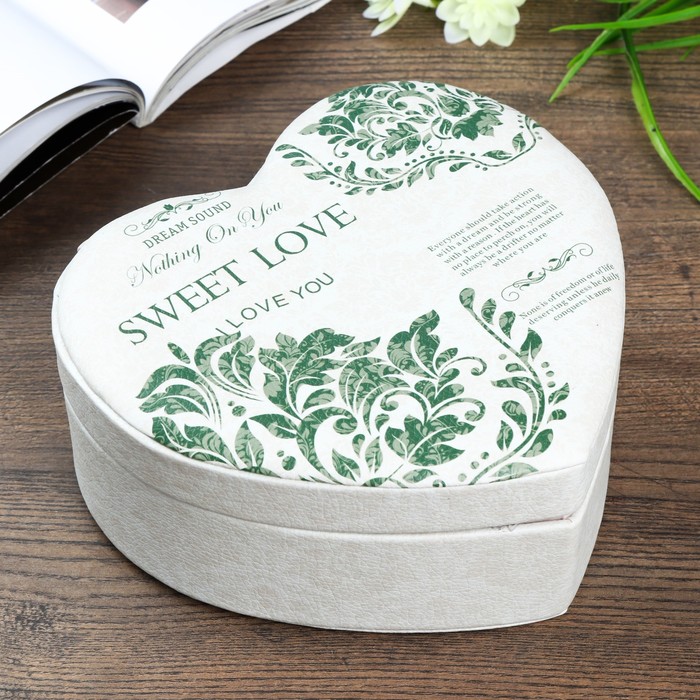 Шкатулка кожзам для украшений "Узоры. Любовь" 7,3х17,5х16 см