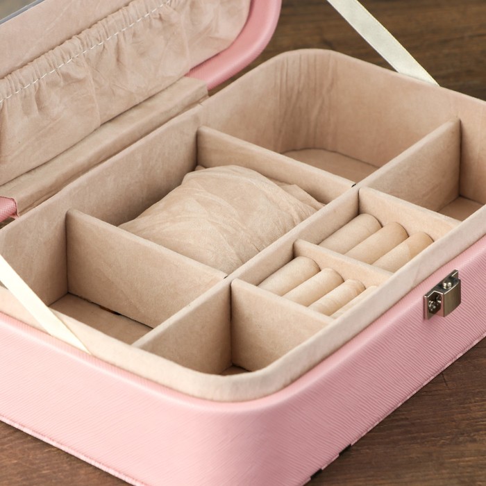 Шкатулка кожзам под часы 1 отделение и бижутерию "Мода. Девушка" 7х22,5х14,5 см