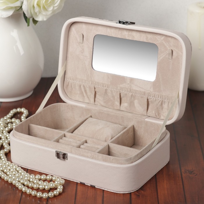 Шкатулка кожзам под часы 1 отделение и бижутерию "Модель" 7х22,5х14,5 см