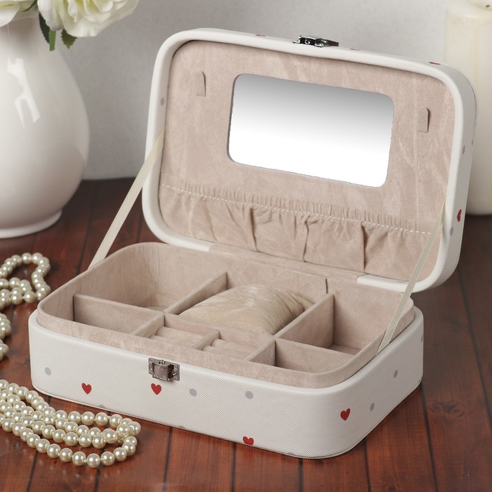 Шкатулка кожзам под часы 1 отделение и бижутерию "Счастливый клевер" 7х22,5х14,5 см