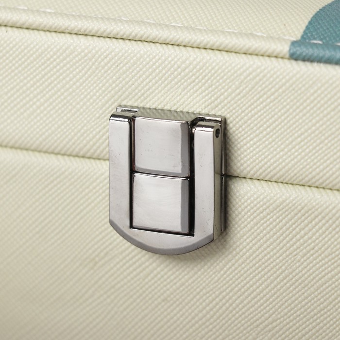 Шкатулка кожзам под часы 1 отделение и бижутерию "Влюблённые мишки" 7х22,5х14,5 см