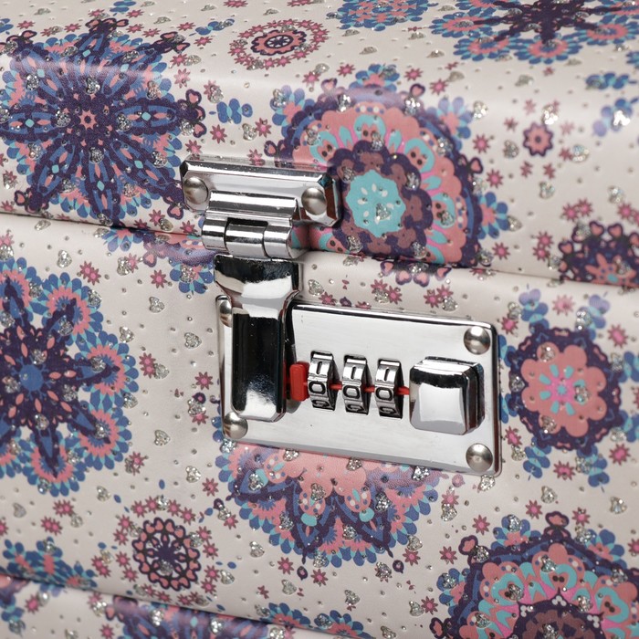 Шкатулка кожзам для украшений "Восточный узор" белая 19х30х20,5 см