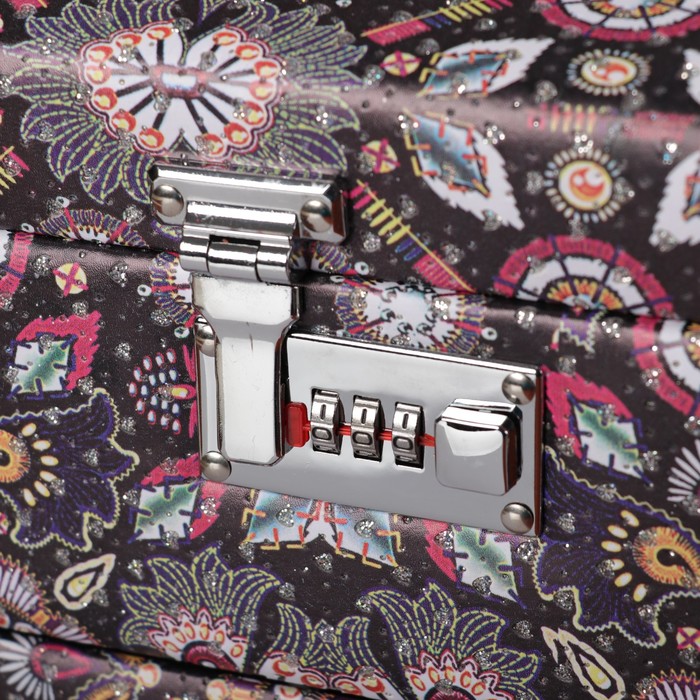 Шкатулка кожзам для украшений "Восточный узор" чёрная 19х30х20,5 см