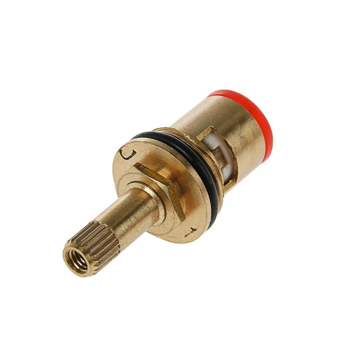 Кран-букса, резьба 1/2", керамика, 20 шлицов, латунь