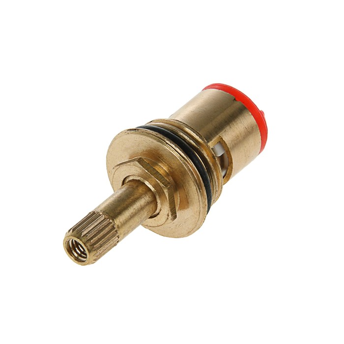 Кран-букса, резьба 1/2", керамика, 20 шлицов, под крестовую ручку, латунь