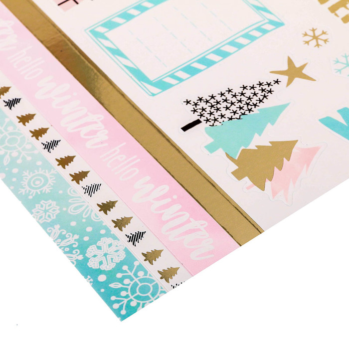 Наклейки для скрапбукинга с фольгированием «Тёплые объятия», 30,5 × 30,5 см