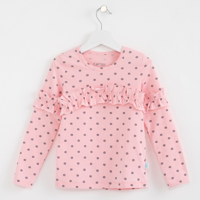 Футболка с дл. рукавом, розовая , р-р 36 (134-140см) 9-10л, 100% хлопок