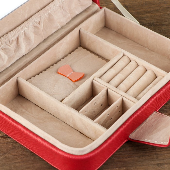 Шкатулка кожзам для украшений "Модель" 5х20х14 см