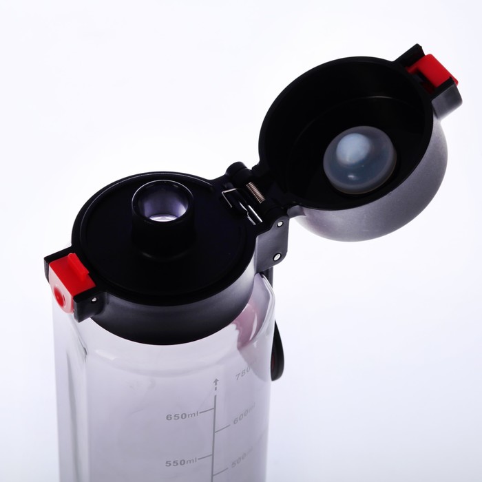 Бутылка 780 мл, со шкалой, на пластиковом кольце, микс, 7.5х23 см