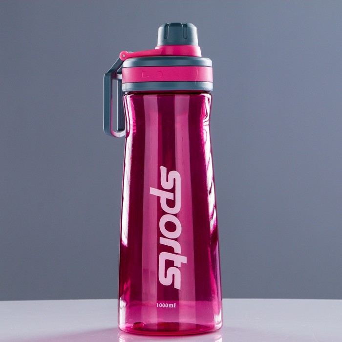 Бутылка 1000 мл Sports, с соской, прозрачная, микс, 9х25.5 см